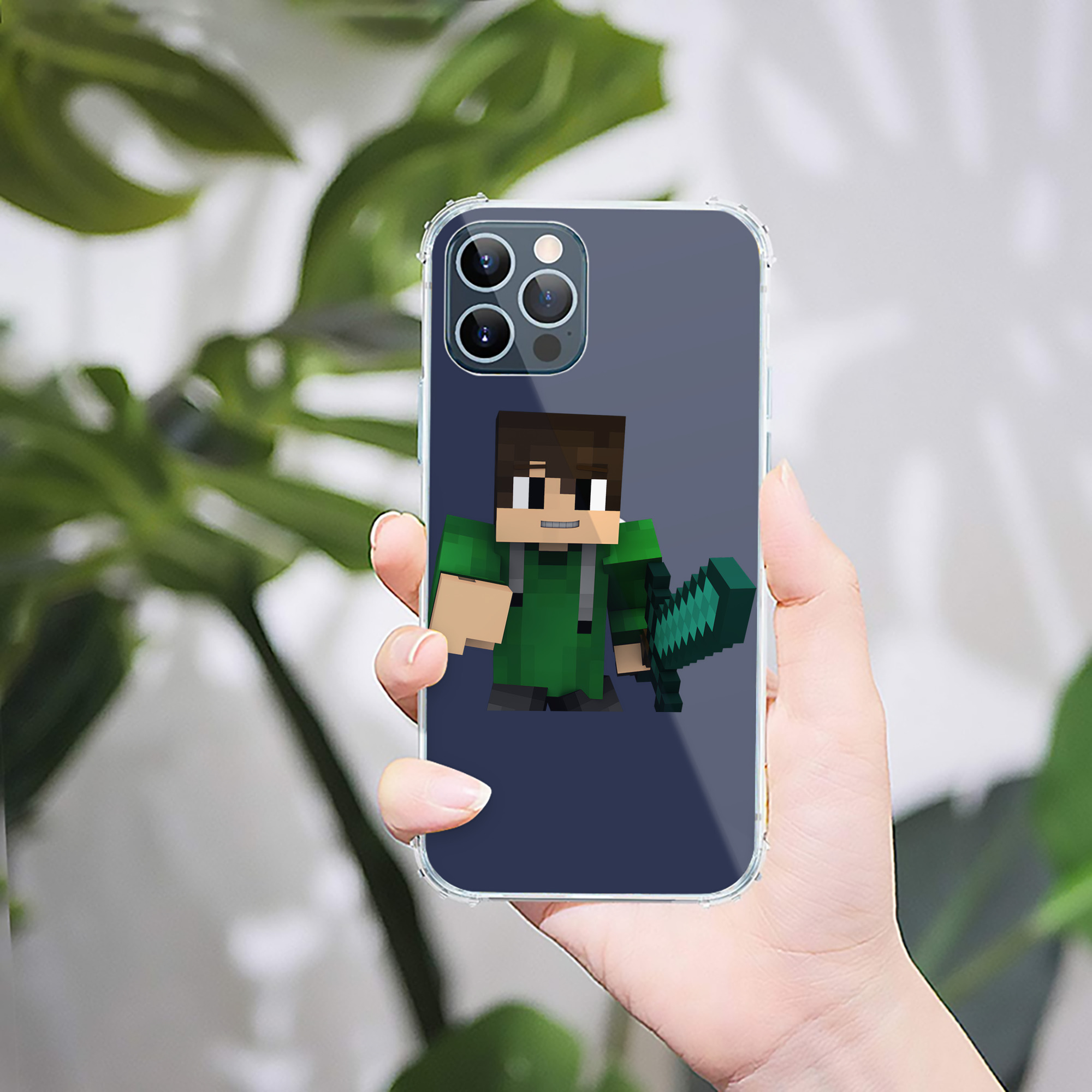 （画像用） マインクラフト ブロックの世界 Minecraft MC Block world 【iPhone 12シリーズ対応】透明スマホケース（クリアソフトケース）